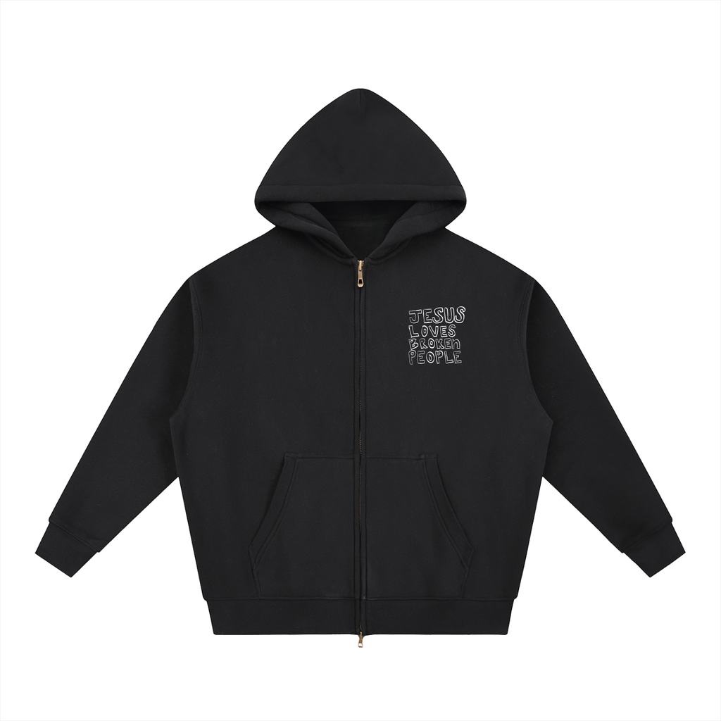 zipup,handdrawnzipup,hoodie,jesuslovesbrokenpeople