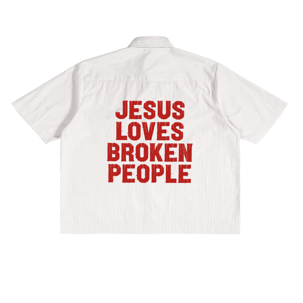 boxyshirt,boxystrippedshirt,jesuslovesbrokenpeople,buttonup