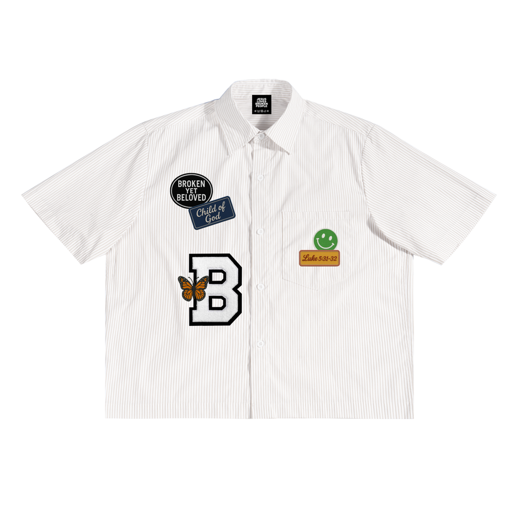 boxyshirt,boxystrippedshirt,jesuslovesbrokenpeople,buttonup