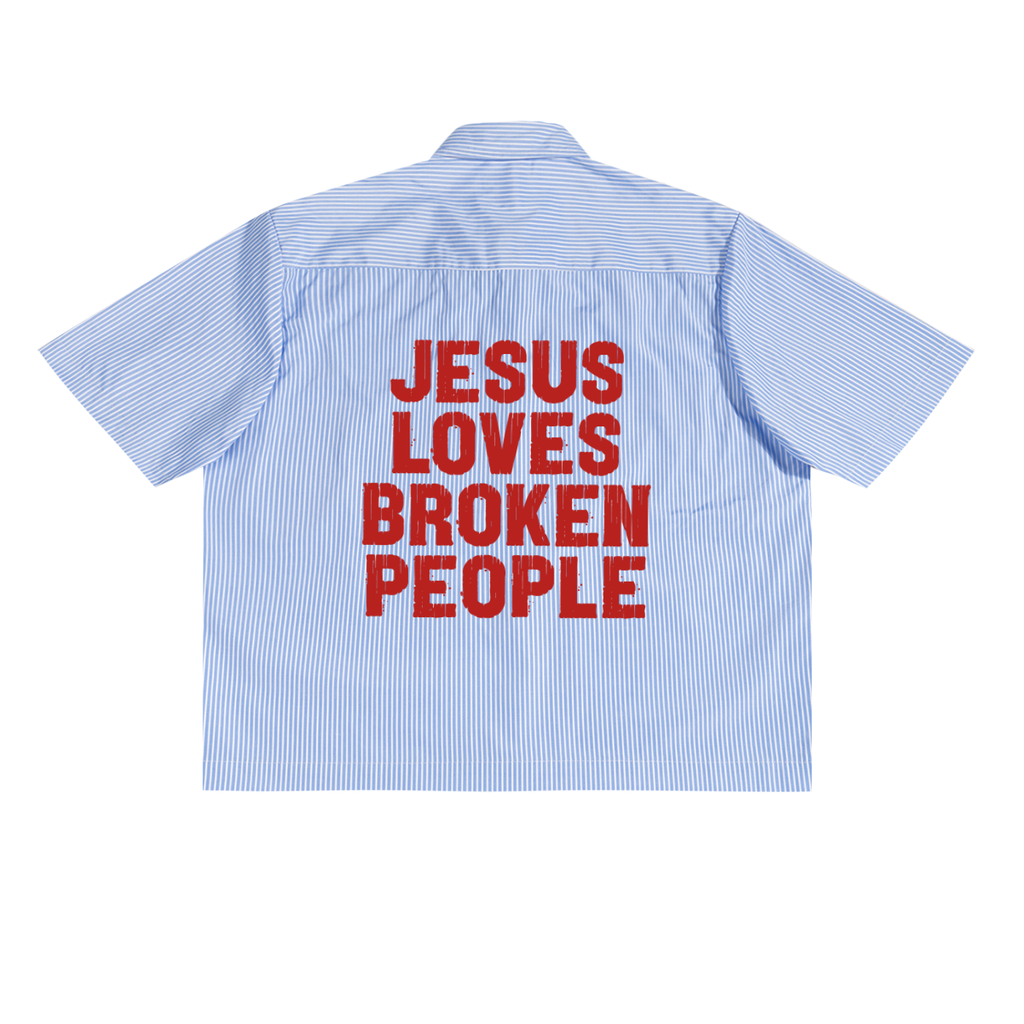 boxyshirt,boxystrippedshirt,jesuslovesbrokenpeople,buttonup